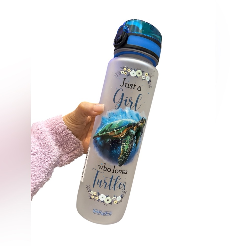 32‎ Oz Water Track Bottle, Just a Girl Water Bottle Turtles Hydro